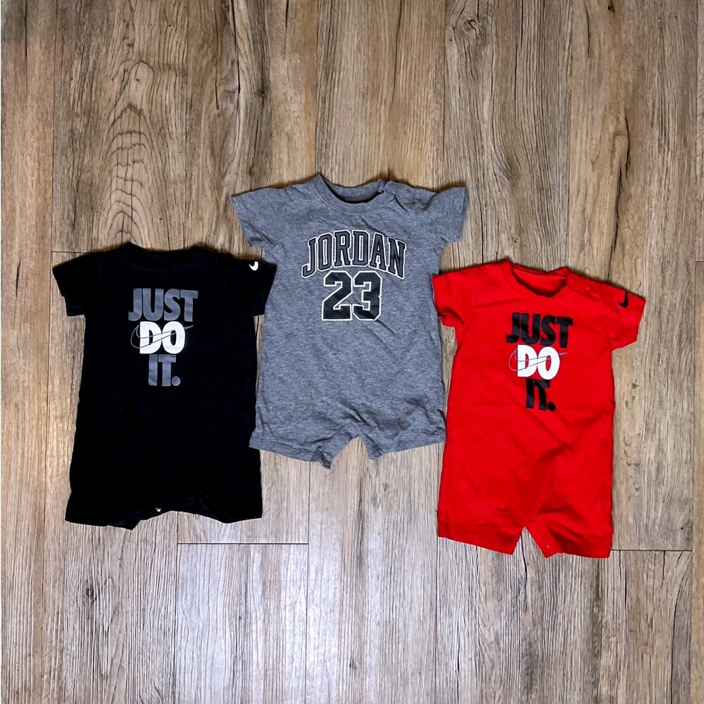 Nike Jordan Baby Boy Rompers 3 Pack Just Do It 23 6M One Piece Sets